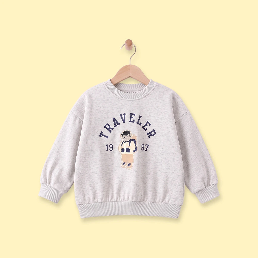 Boys Light Grey Typographic Long Sleeve Sweatshirt Sweatshirts & Hoodies Light Grey 1-2 Y