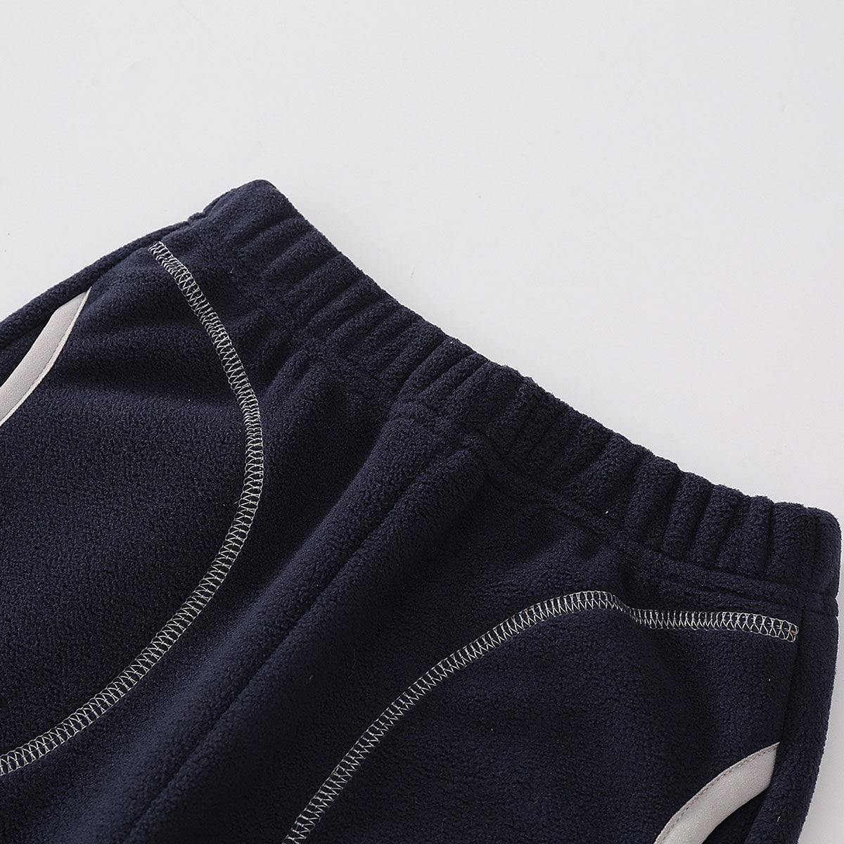 Boys Dark Blue Solid Polar Fleece Winter Jogger Trackpants & Joggers