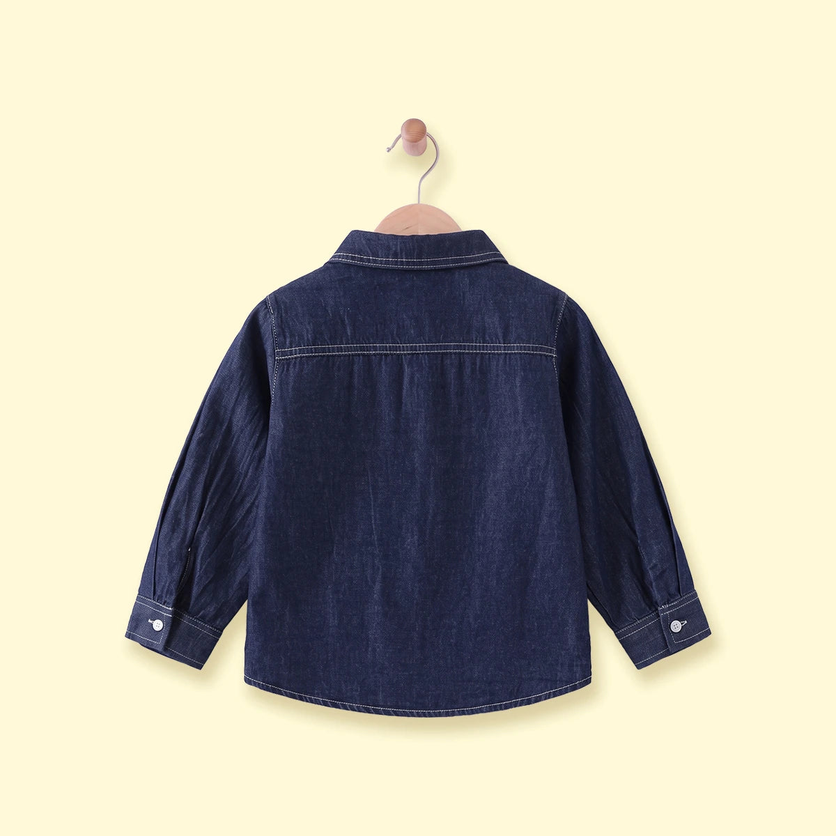 Boys Dark Blue Long Sleeve Denim Shirt Shirts