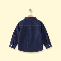 Boys Dark Blue Long Sleeve Denim Shirt Shirts