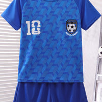 Boys Blue Short Sleeve Printed T-Shirt With Shorts Sets 2 pc. Sets