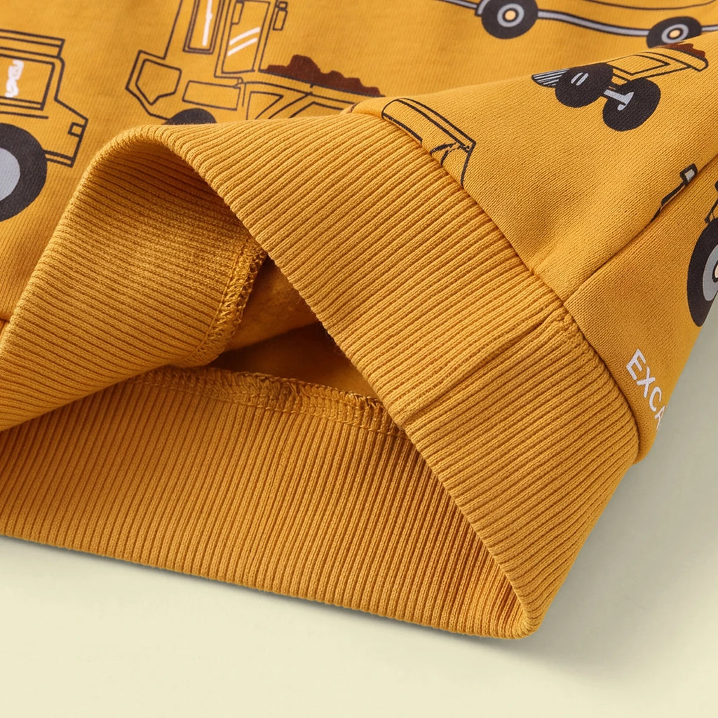 Boys Yellow Graphic Long Sleeve Sweatshirt Sweatshirts & Hoodies