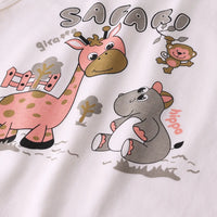 Boys Pink Animal Printed Short Sleeve Shirt With Printed T-Shirt and Shorts Sets Sets