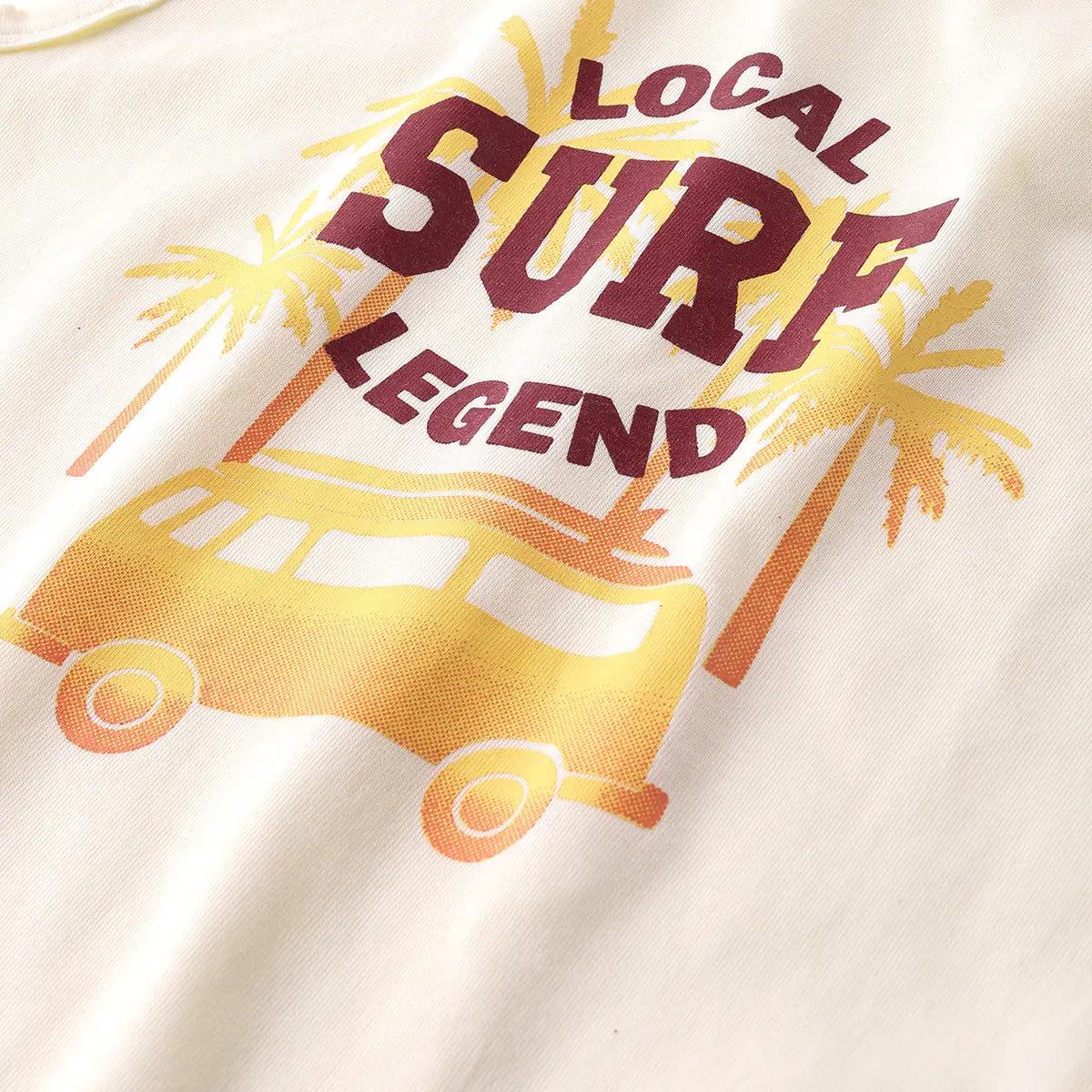 Boys Apricot Surf Printed Vest With Drawstring Shorts Sets Sets