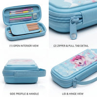 Unicorn Kids Hard Pencil Case -Blue Trending Accessories