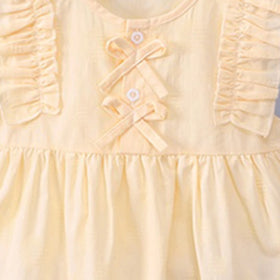 Girls Lime Yellow Self Design Top With Pleated Denim Shorts Set Sets