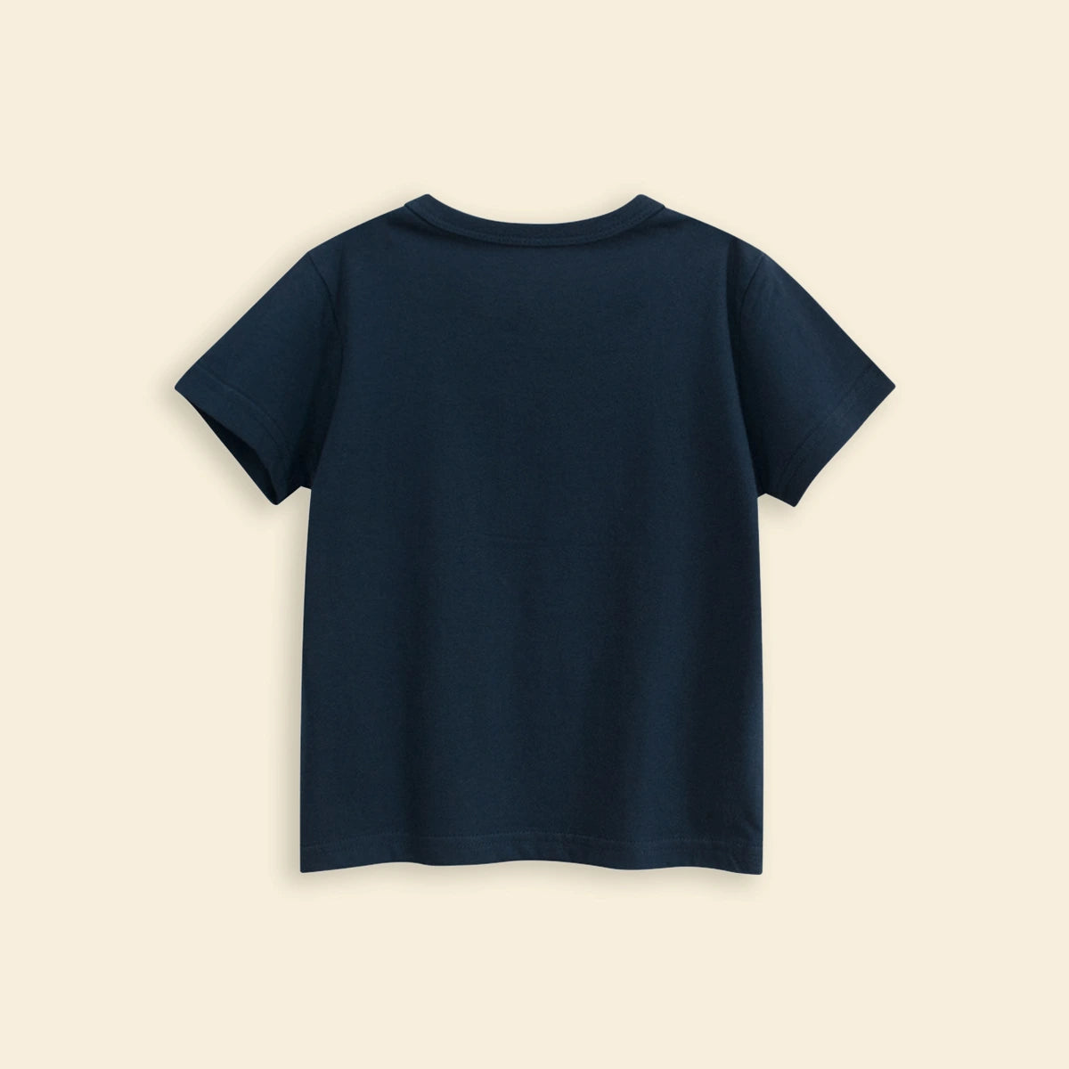 Boys Dark Blue Crane Cartoon Printed Short Sleeves T-Shirt Tshirts