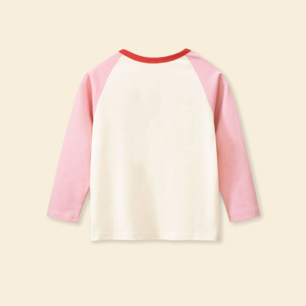 Girls Printed Raglan Sleeve T-shirt Tshirts   