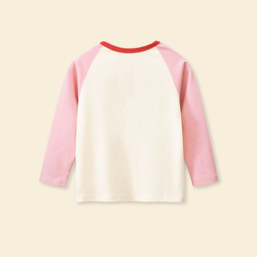 Girls Printed Raglan Sleeve T-shirt Tshirts   