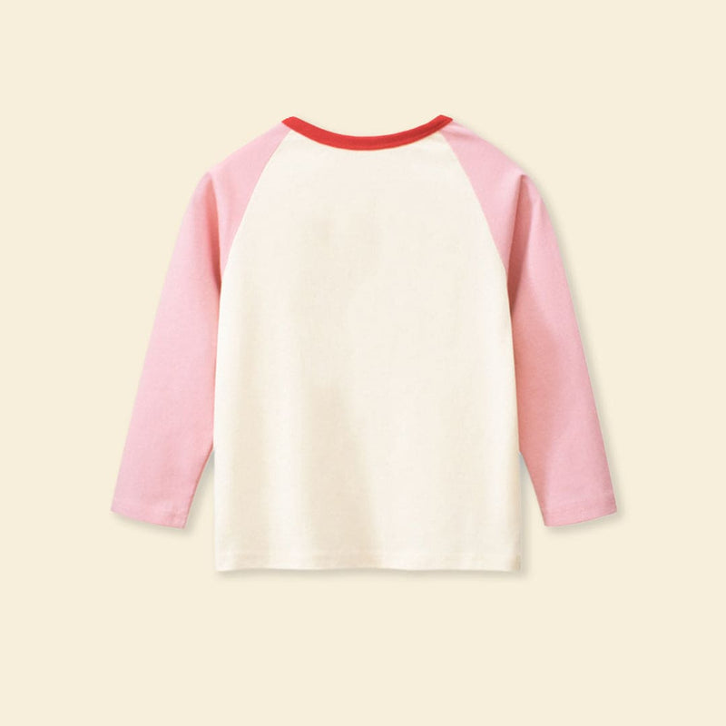 Girls Printed Raglan Sleeve T-shirt Tshirts   