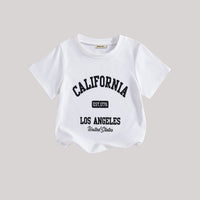 Girls White Typographic Printed Short Sleeves T-Shirt With Pants Set 2 pc. Sets