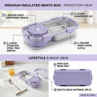 Kids Lavender Lock-Fresh School Lunch Box Trending Accessories