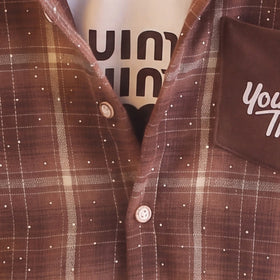 Boys Brown Checked Shirt With T-Shirt And Denim Pants Sets 3 pc. Sets