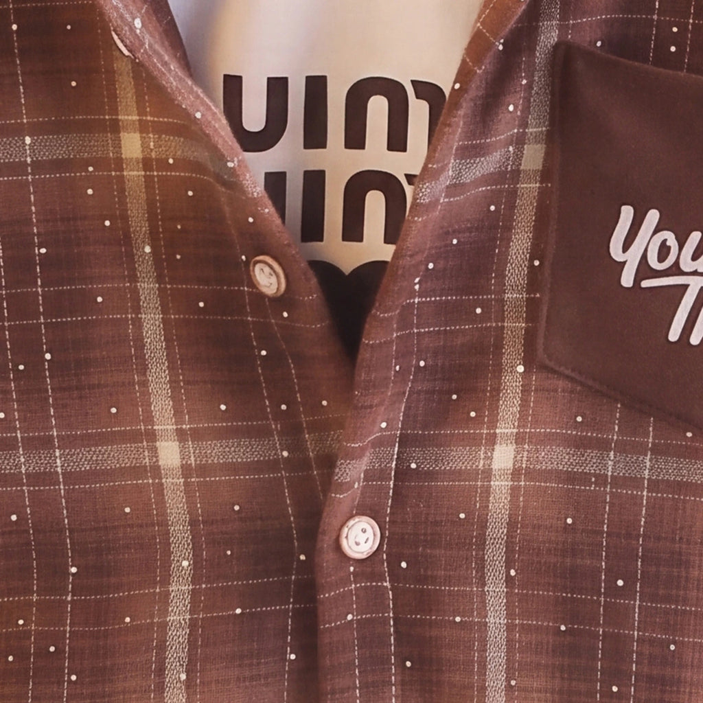 Boys Brown Checked Shirt With T-Shirt And Denim Pants Sets 3 pc. Sets
