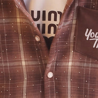 Boys Brown Checked Shirt With T-Shirt And Denim Pants Sets 3 pc. Sets