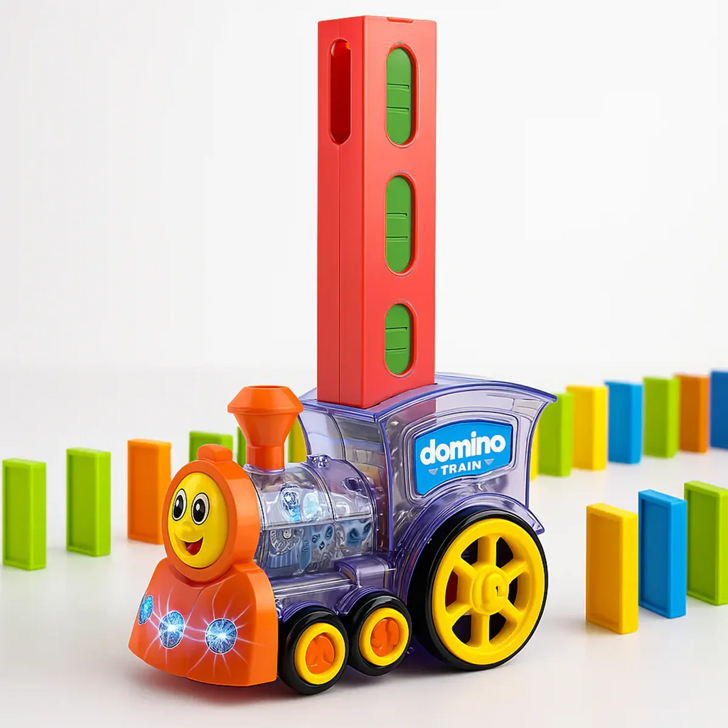 Kids Domino Train Auto-Laying Toy with 40 Tiles Trending Accessories Multicolor Onesize