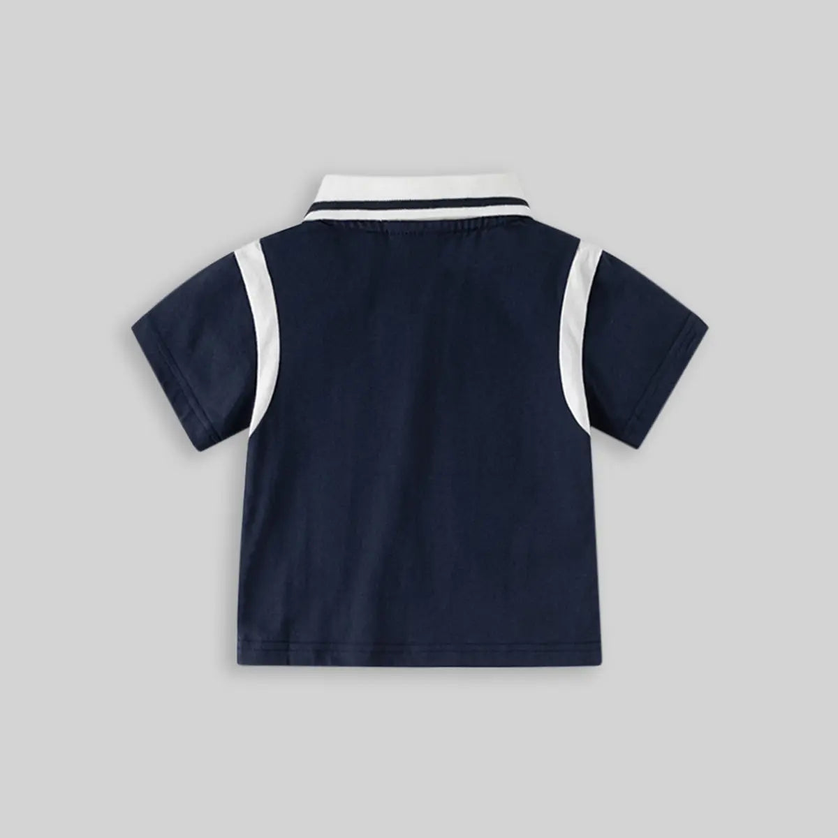 Boys Navy Blue Short Sleeves Polo T-Shirt With Shorts Co-ord Sets Sets