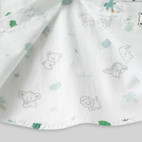 Boys White Animals Cartoon Printed Short Sleeves Shirt Shirts