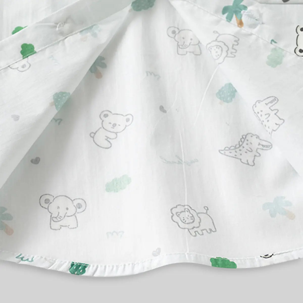 Boys White Animals Cartoon Printed Short Sleeves Shirt Shirts