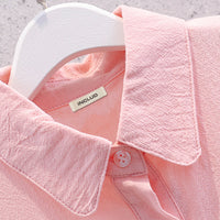 Girls Sleeveless Shirt Collar Fit & Flare Dress Casual Dresses   