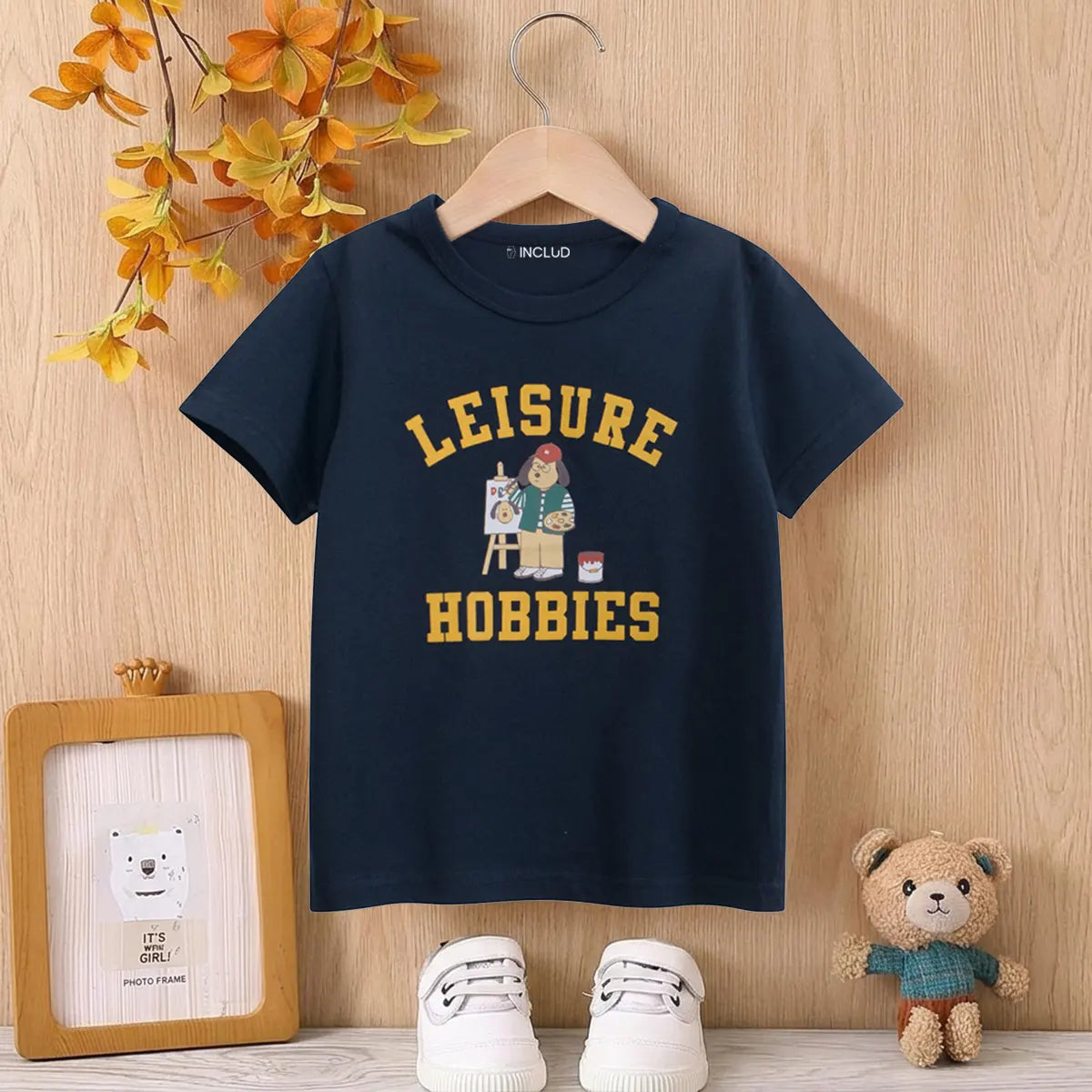 Boys Navy Blue Typographic Print Short Sleeve T-Shirt Tshirts Navy Blue 3-4 Y