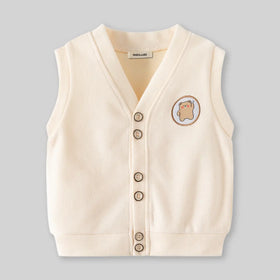 Boys Apricot Sleeveless Sweater Cardigan Sweaters & Cardigans