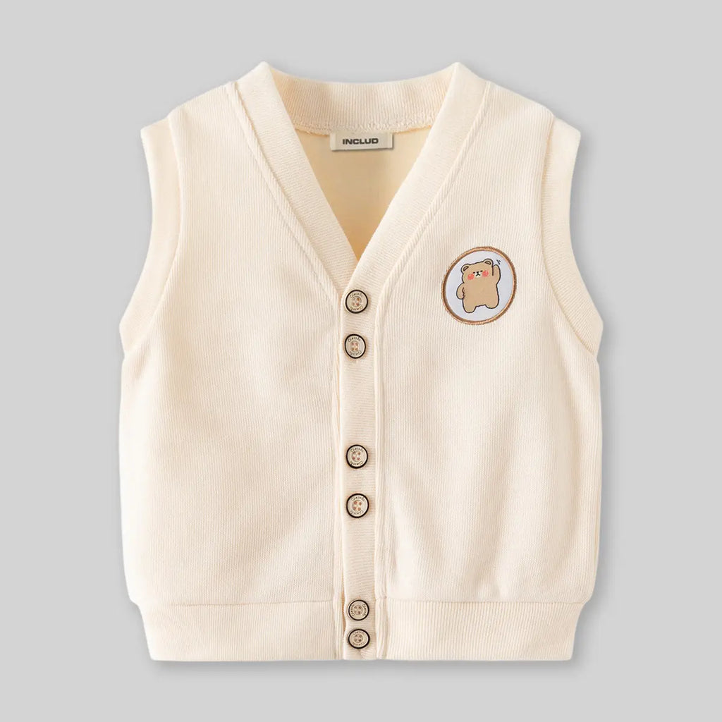 Boys Apricot Sleeveless Sweater Cardigan Sweaters & Cardigans