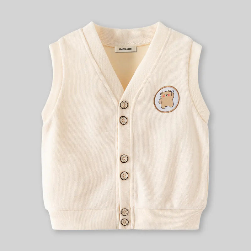 Boys Apricot Sleeveless Sweater Cardigan Sweaters & Cardigans