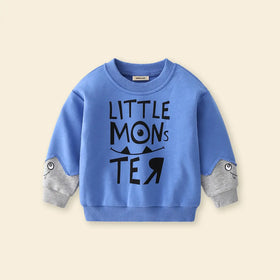 Boys Light Blue Typographic Printed Sweatshirt Sweatshirts & Hoodies