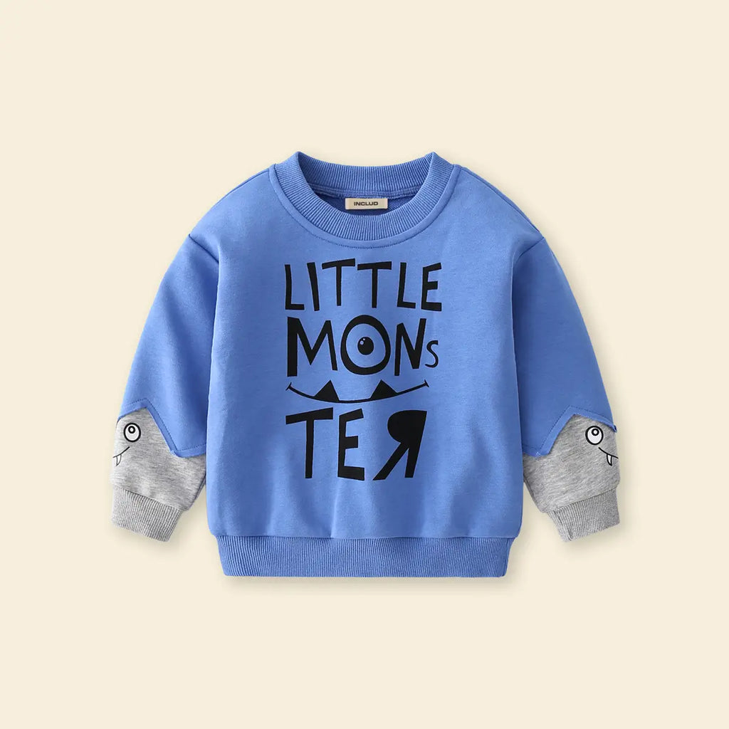 Boys Light Blue Typographic Printed Sweatshirt Sweatshirts & Hoodies