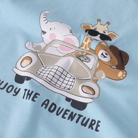 Boys Sky Blue Animal Print Short Sleeve T-Shirt With Shorts Sets 2 pc. Sets