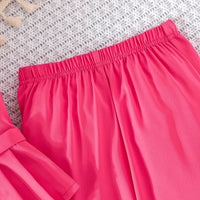 Girls Fuchsia Flower Applique Sleeveless Vest With Pants Co-ord Sets Sets