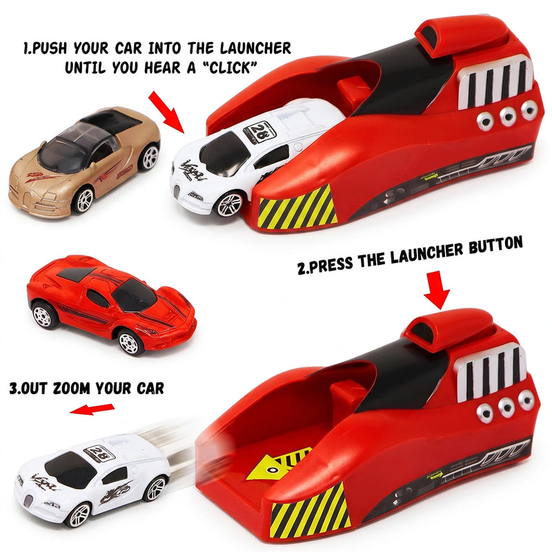 Rapid Racer Launcher- 4 Car Stunt Set Trending Accessories