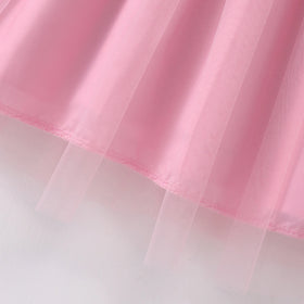 Girls Light Pink Floral Applique Sleeveless Fit & Flare Dress Casual Dresses