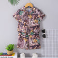 Boys Multicolor Short Sleeve Printed Shirt With Elasticated Shorts Set 2 pc. Sets Multicolor 3-4 Y