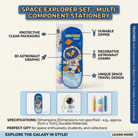 Boys Blue Space Astronaut Pencil Box With Keychain Trending Accessories