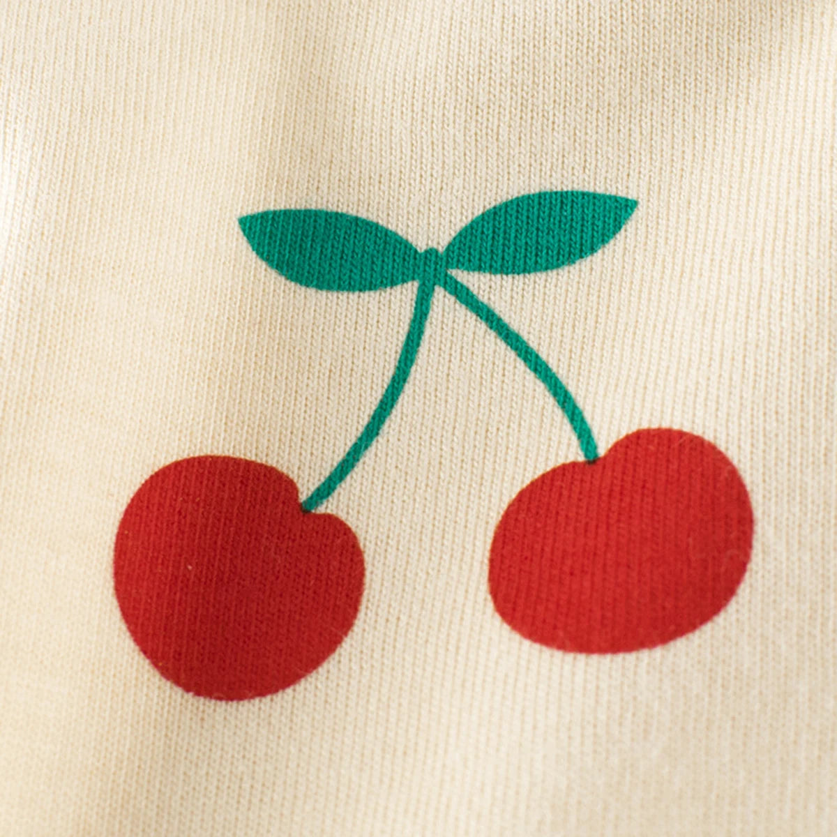 Girls Cream Cherry Print Short Sleeve T-Shirt Tshirts