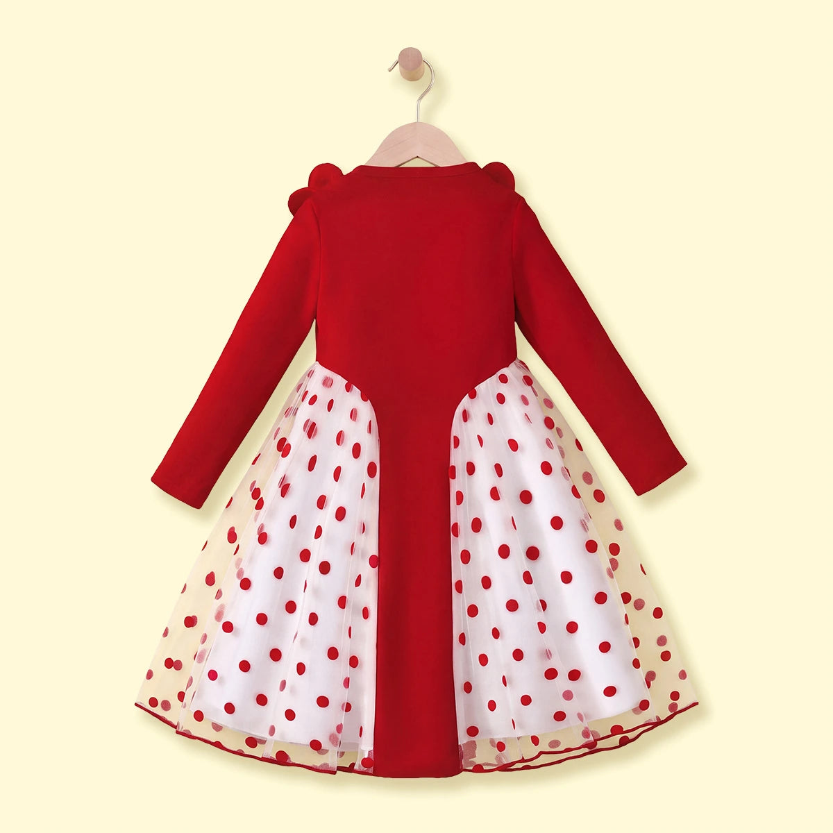 Girls Red Floral Applique Fit & Flare Dress Casual Dresses