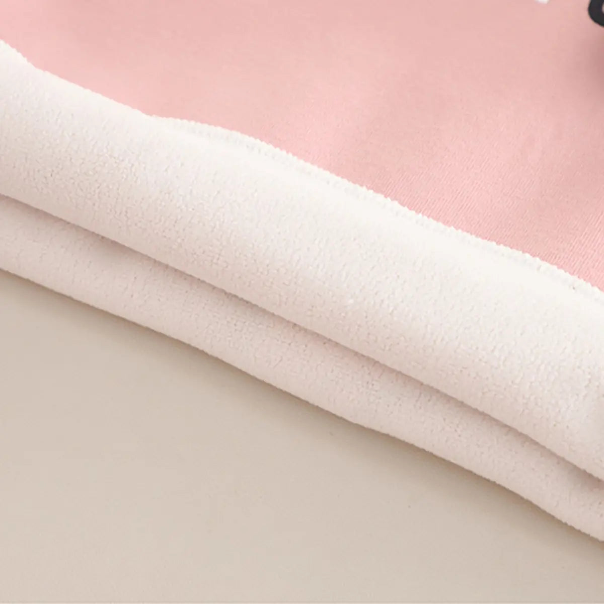 Girls Pink Embroidered Regular Sweatshirt With Sleeveless Jackets, Pants & Bag Sets 4 pc. Sets