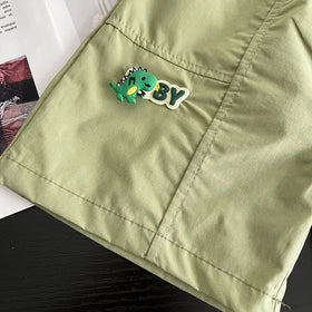Boys Green Dinosaur Printed T-Shirt With Shorts Sets Sets