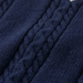 Boys Navy Blue Cable Knit Sleeveless Sweater Vest Sweaters & Cardigans
