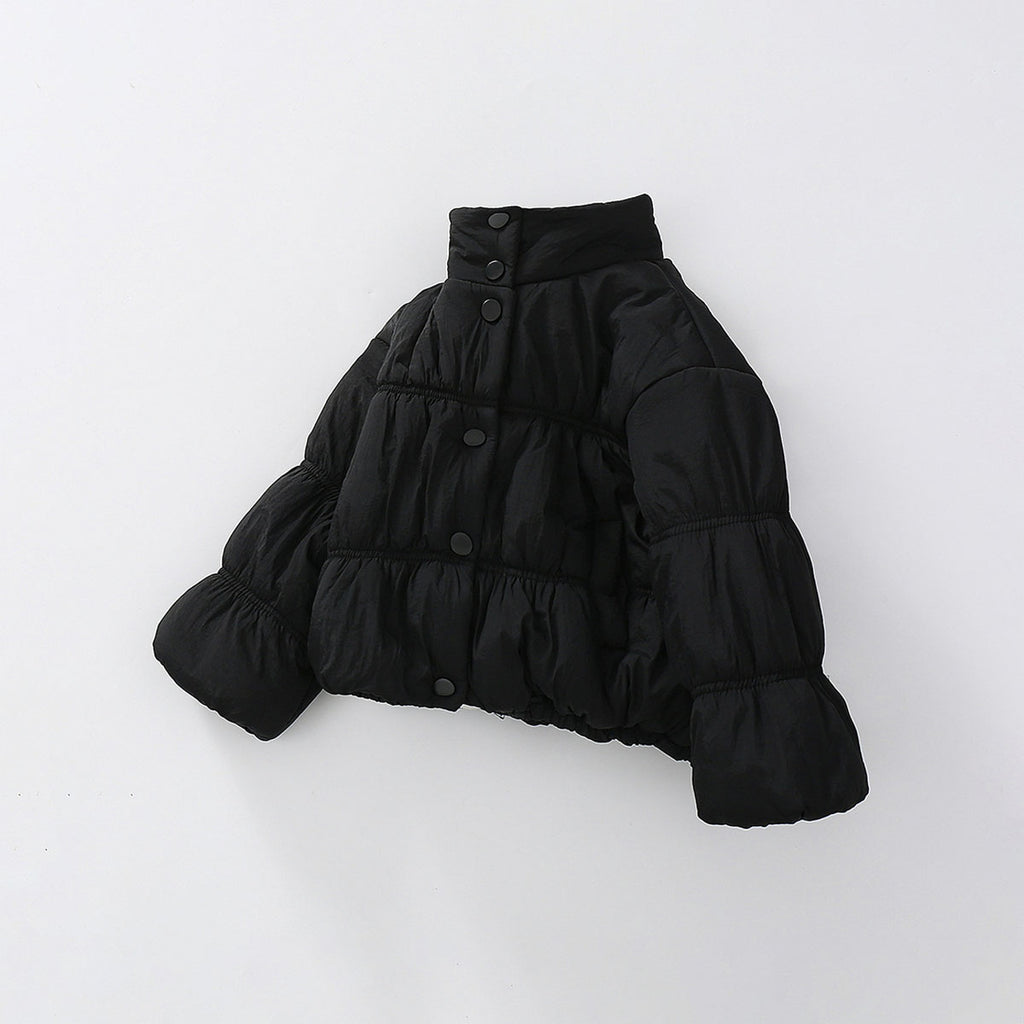 Girls Black Solid Puffer Winter Jacket Coats & Jackets