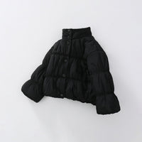 Girls Black Solid Puffer Winter Jacket Coats & Jackets