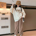 Girls Off White Typographic Printed Oversized Sweatshirt With Jogger Sets Sets Off White 5-6 Y