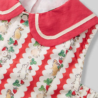 Girls Red Animal Printed Sleeveless Jumpsuit Jumpsuits