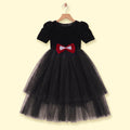 Girls Black Short Sleeve High-Low Party Dress Party Dresses Black 1-2 Y