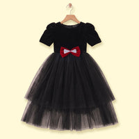 Girls Black Short Sleeve High-Low Party Dress Party Dresses Black 1-2 Y