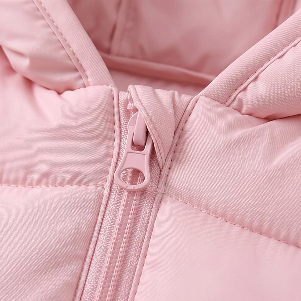 Girls Pink Hooded Quilted Puffer Jacket Coats & Jackets