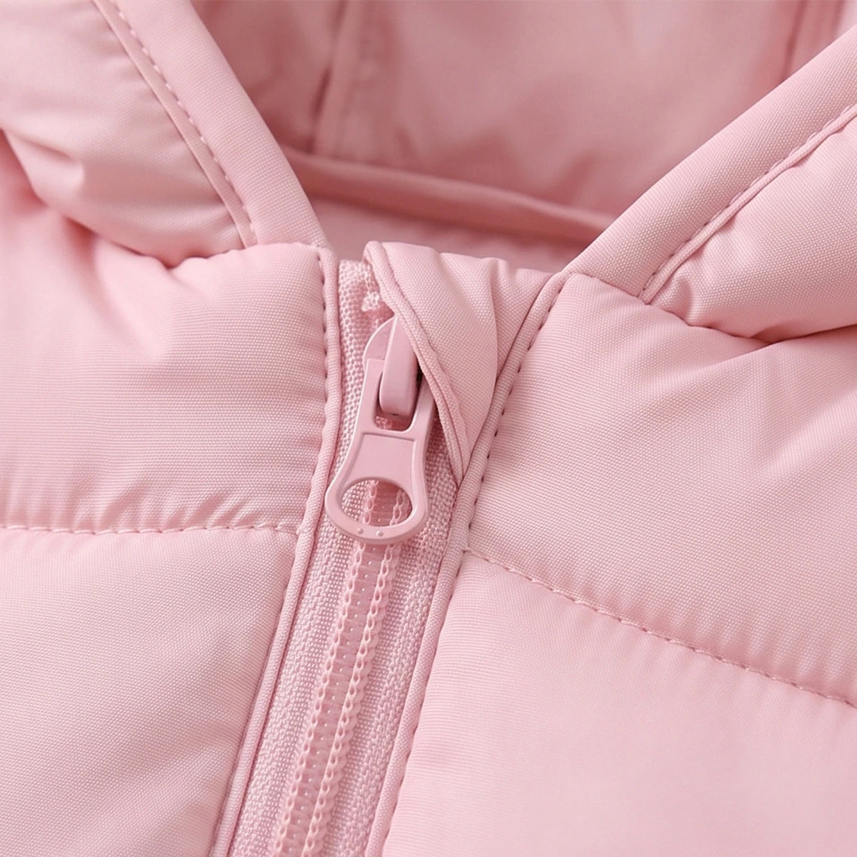 Girls Pink Hooded Quilted Puffer Jacket Coats & Jackets