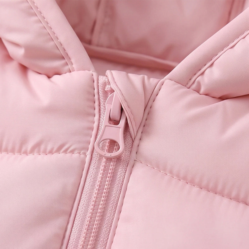 Girls Pink Hooded Quilted Puffer Jacket Coats & Jackets
